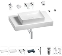 Раковина Wellsee 50 см со столешницей 80 см Pure BY в наборе 9 в 1 201011166