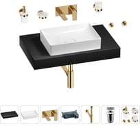 Раковина Wellsee 50 см со столешницей 80 см Pure BY в наборе 9 в 1 201011183