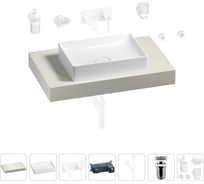 Раковина Wellsee 50 см со столешницей 80 см Pure BY в наборе 9 в 1 201011090