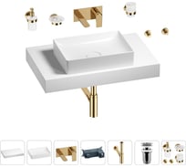 Раковина Wellsee 50 см со столешницей 80 см Pure BY в наборе 9 в 1 201011163