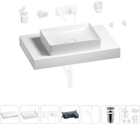 Раковина Wellsee 50 см со столешницей 80 см Pure BY в наборе 9 в 1 201011170