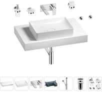 Раковина Wellsee 50 см со столешницей 80 см Pure BY в наборе 9 в 1 201011161
