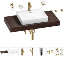 Раковина Wellsee 55 см со столешницей 100 см DeSire в наборе 10 в 1 201013508