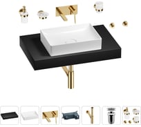 Раковина Wellsee 50 см со столешницей 80 см Pure BY в наборе 9 в 1 201011188