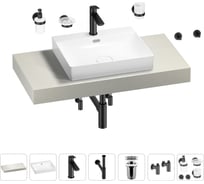 Раковина Wellsee 55 см со столешницей 100 см DeSire в наборе 10 в 1 201013472