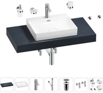 Раковина Wellsee 55 см со столешницей 100 см DeSire в наборе 10 в 1 201013486