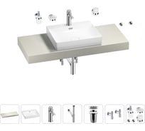 Раковина Wellsee 55 см со столешницей 120 см DeSire в наборе 10 в 1 201013536