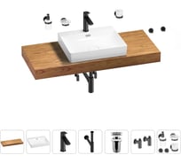 Раковина Wellsee 55 см со столешницей 120 см DeSire в наборе 10 в 1 201013552