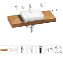 Раковина Wellsee 55 см со столешницей 120 см DeSire в наборе 10 в 1 201013556