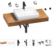 Раковина Wellsee 55 см со столешницей 100 см DeSire в наборе 10 в 1 201013497