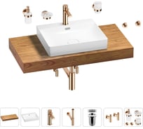 Раковина Wellsee 55 см со столешницей 100 см DeSire в наборе 10 в 1 201013499