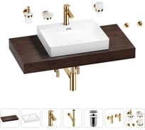 Раковина Wellsee 55 см со столешницей 100 см DeSire в наборе 10 в 1 201013503