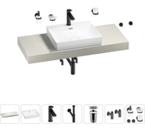Раковина Wellsee 55 см со столешницей 120 см DeSire в наборе 10 в 1 201013532