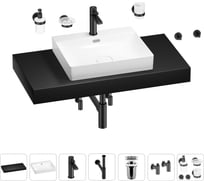 Раковина Wellsee 55 см со столешницей 100 см DeSire в наборе 10 в 1 201013527