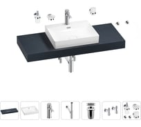 Раковина Wellsee 55 см со столешницей 120 см DeSire в наборе 10 в 1 201013546