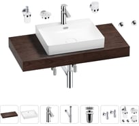 Раковина Wellsee 55 см со столешницей 100 см DeSire в наборе 10 в 1 201013501