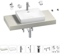 Раковина Wellsee 55 см со столешницей 100 см DeSire в наборе 10 в 1 201013476