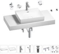Раковина Wellsee 55 см со столешницей 100 см DeSire в наборе 10 в 1 201013511