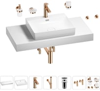 Раковина Wellsee 55 см со столешницей 100 см DeSire в наборе 10 в 1 201013514