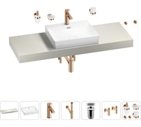 Раковина Wellsee 55 см со столешницей 140 см DeSire в наборе 10 в 1 201013594