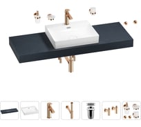 Раковина Wellsee 55 см со столешницей 140 см DeSire в наборе 10 в 1 201013604