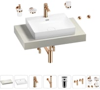 Раковина Wellsee 55 см со столешницей 80 см DeSire в наборе 10 в 1 201013419