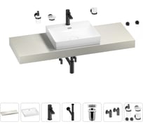 Раковина Wellsee 55 см со столешницей 140 см DeSire в наборе 10 в 1 201013597