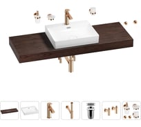 Раковина Wellsee 55 см со столешницей 140 см DeSire в наборе 10 в 1 201013624