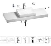 Раковина Wellsee 55 см со столешницей 140 см DeSire в наборе 10 в 1 201013631
