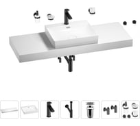 Раковина Wellsee 55 см со столешницей 140 см DeSire в наборе 10 в 1 201013632