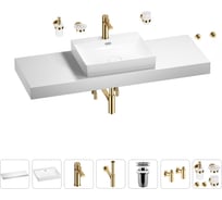 Раковина Wellsee 55 см со столешницей 140 см DeSire в наборе 10 в 1 201013638