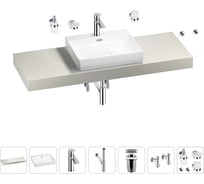 Раковина Wellsee 55 см со столешницей 140 см DeSire в наборе 10 в 1 201013591