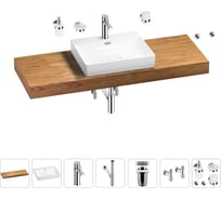 Раковина Wellsee 55 см со столешницей 140 см DeSire в наборе 10 в 1 201013616