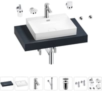 Раковина Wellsee 55 см со столешницей 80 см DeSire в наборе 10 в 1 201013421