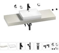 Раковина Wellsee 55 см со столешницей 140 см DeSire в наборе 10 в 1 201013592