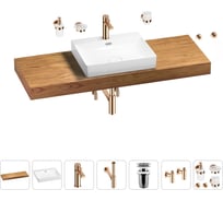 Раковина Wellsee 55 см со столешницей 140 см DeSire в наборе 10 в 1 201013619