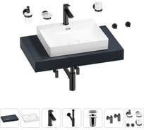 Раковина Wellsee 55 см со столешницей 80 см DeSire в наборе 10 в 1 201013422