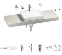 Раковина Wellsee 55 см со столешницей 140 см DeSire в наборе 10 в 1 201013596