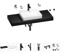 Раковина Wellsee 55 см со столешницей 120 см DeSire в наборе 10 в 1 201013582