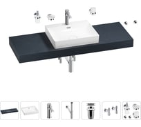 Раковина Wellsee 55 см со столешницей 140 см DeSire в наборе 10 в 1 201013606