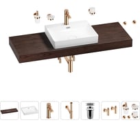 Раковина Wellsee 55 см со столешницей 140 см DeSire в наборе 10 в 1 201013629