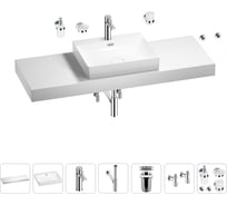 Раковина Wellsee 55 см со столешницей 140 см DeSire в наборе 10 в 1 201013636