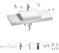 Раковина Wellsee 55 см со столешницей 120 см DeSire в наборе 10 в 1 201013571