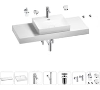 Раковина Wellsee 55 см со столешницей 120 см DeSire в наборе 10 в 1 201013576
