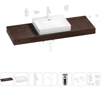 Раковина Wellsee 55 см со столешницей 140 см DeSire в наборе 10 в 1 201013630