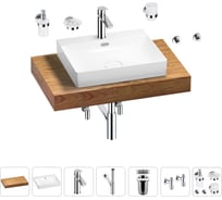 Раковина Wellsee 55 см со столешницей 80 см DeSire в наборе 10 в 1 201013431