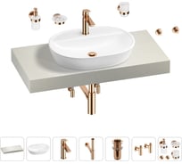 Раковина Wellsee 60 см со столешницей 100 смClinв наборе 10 в 1 201007714