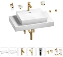 Раковина Wellsee 55 см со столешницей 80 см DeSire в наборе 10 в 1 201013453