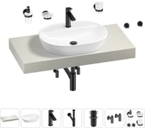 Раковина Wellsee 60 см со столешницей 100 смClinв наборе 10 в 1 201007712