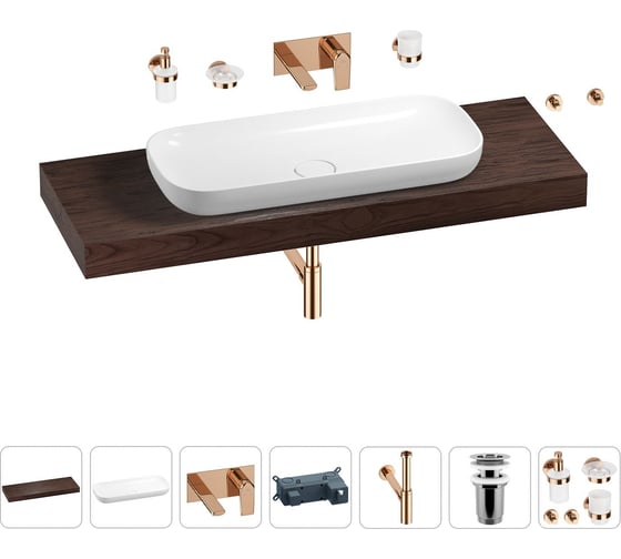 Раковина Wellsee 90 см со столешницей 140 смCroquisв наборе 9 в 1 201008564 1